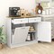 Costway Wooden Kitchen Trash Cabinet Tilt Out Bin Holder w/ Drawer & Storage Shelf Black/White/Coffee/Gray